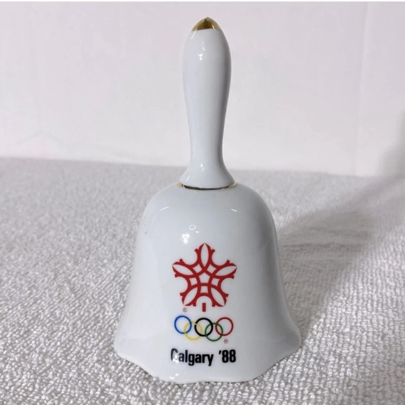 Vintage Calgary Olympics  1988 Ceramic Souvenir Bell - Picture 1 of 12